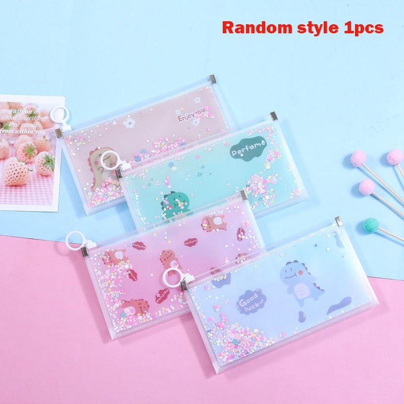 Quicksand Pencil Bags Storage Bag Cartoon Kawaii Pencil Case School Supplies Stationery G-sisekonglong