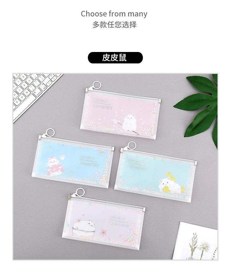 Quicksand Pencil Bags Storage Bag Cartoon Kawaii Pencil Case School Supplies Stationery