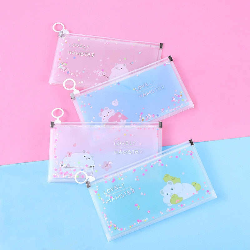 Quicksand Pencil Bags Storage Bag Cartoon Kawaii Pencil Case School Supplies Stationery