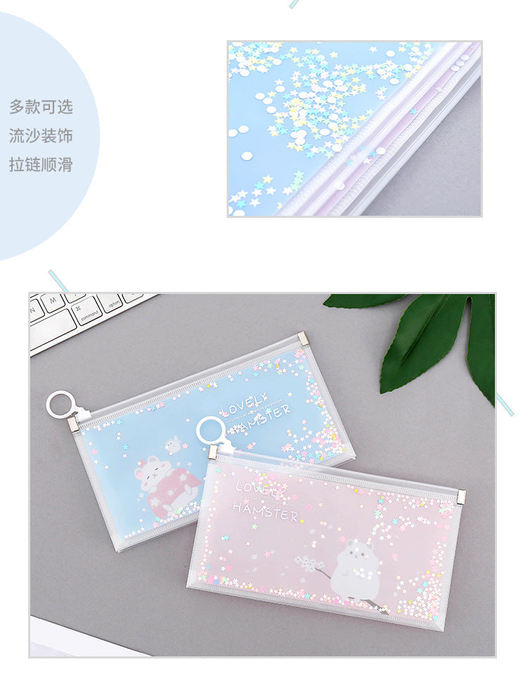 Quicksand Pencil Bags Storage Bag Cartoon Kawaii Pencil Case School Supplies Stationery