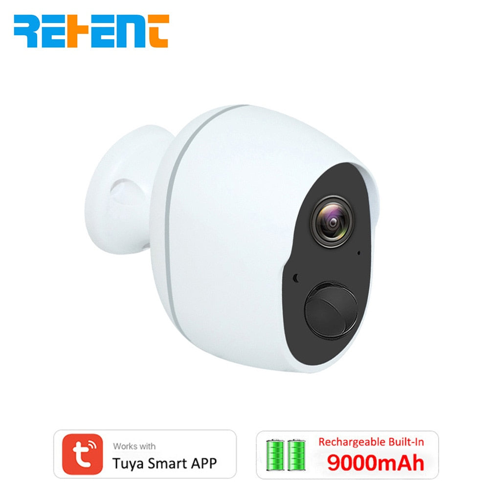 REHENT 3MP 9000mAh Battery WIFI Surveillance Camera Tuya Smart Home Outdoor Security Protection Wireless CCTV Camera Solar Panel Camera