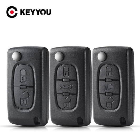 Remote key Case for Peugeot 207 307 308 407 607 807 For Citroen C2 C3 C4 C5 C6 Flip Folding Car Key shell 2/3/4 Buttons