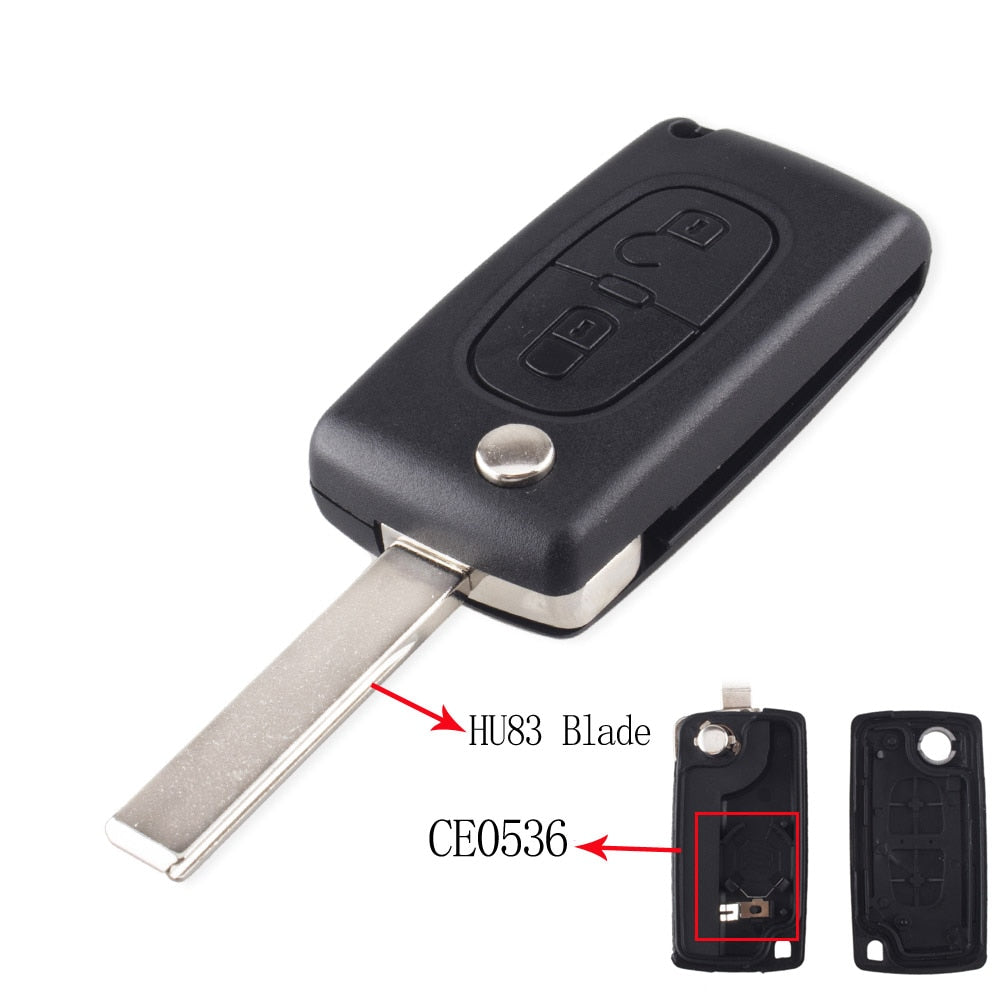 Remote key Case for Peugeot 207 307 308 407 607 807 For Citroen C2 C3 C4 C5 C6 Flip Folding Car Key shell 2/3/4 Buttons 2 Buttons 2