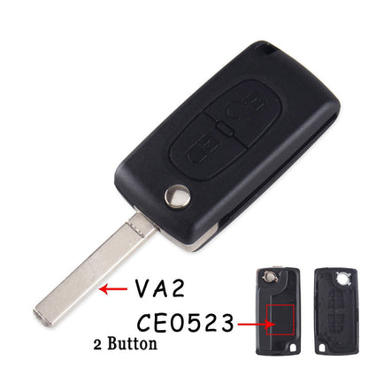 Remote key Case for Peugeot 207 307 308 407 607 807 For Citroen C2 C3 C4 C5 C6 Flip Folding Car Key shell 2/3/4 Buttons 2 Buttons 3