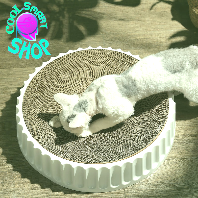 Round Cat Scratcher Pad Grinding Claws Cardboard Corrugated Paper Cats Scratching Board Kitten Scrapers Pet Furniture Supplies