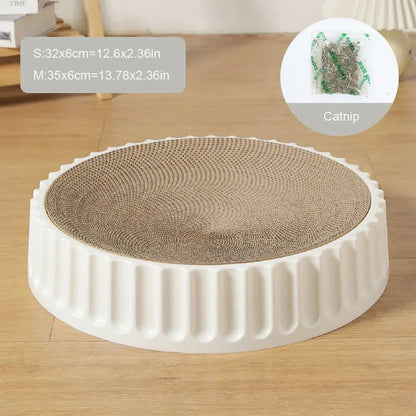 Round Cat Scratcher Pad Grinding Claws Cardboard Corrugated Paper Cats Scratching Board Kitten Scrapers Pet Furniture Supplies white China