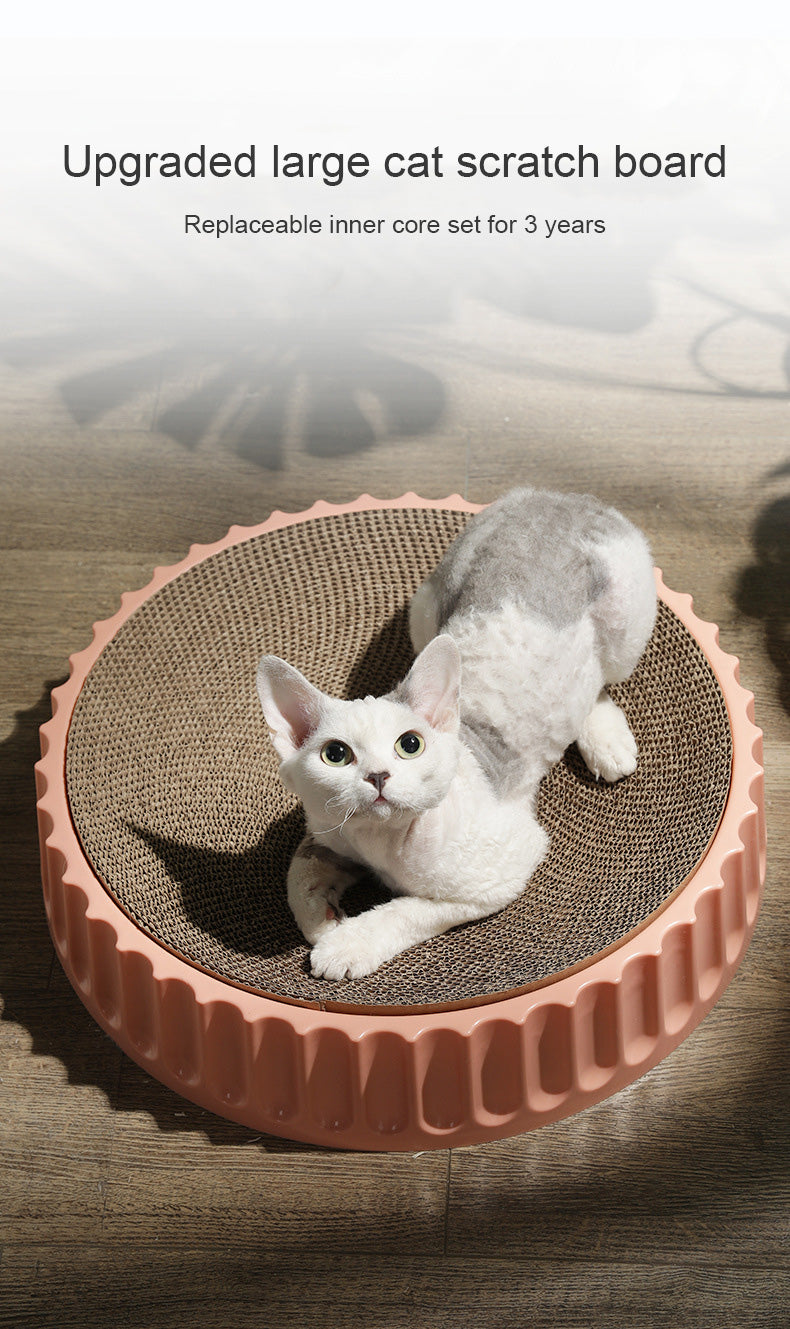 Round Cat Scratcher Pad Grinding Claws Cardboard Corrugated Paper Cats Scratching Board Kitten Scrapers Pet Furniture Supplies