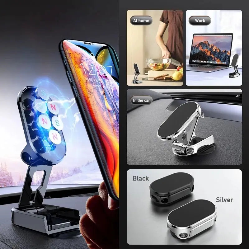 360 Rotatable Magnetic Car Phone Holder Magnet Smartphone Support GPS Foldable Phone Bracket in Car For iPhone Samsung Xiaomi