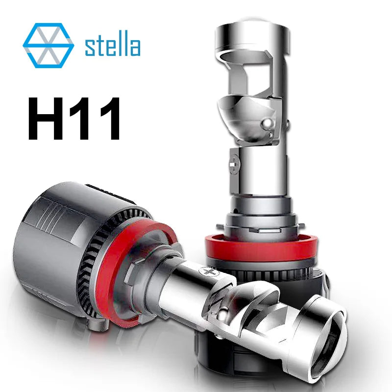 Stella 2x H7 H11 LHD/RHD LED Headlight Mini Lens Projector 9005/9006 Auto Low Beam STG Canbus Bulb For Car/Motor 12v 80W 10000LM