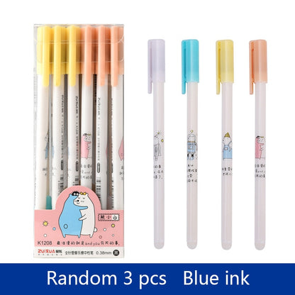3Pcs/Set Constellation Erasable Gel Pens for School Office Writing Tools Kawaii Neutral Pen Stationery Gift 0.5mm Black Blue Ink D-Random 3PCS blue