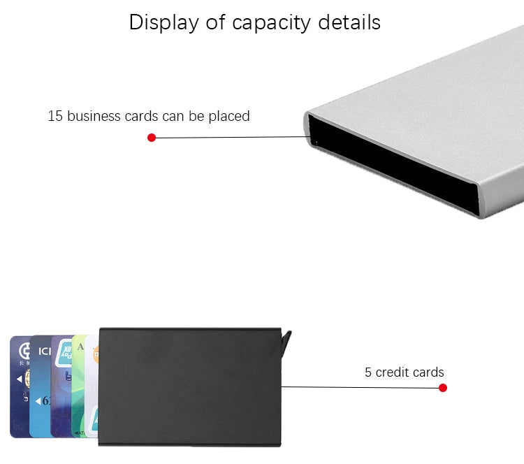 Anti-theft ID Credit Card Holder Minimalist Porte Carte Thin Aluminium Metal Wallets Pocket Case Bank Women Men Credit Card Box