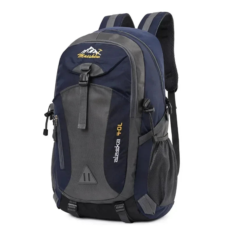 Quality Nylon Waterproof Travel Backpacks Men Climbing Travel Bags Hiking Backpack Outdoor Sport School Bag Men Backpack Women Dark blue