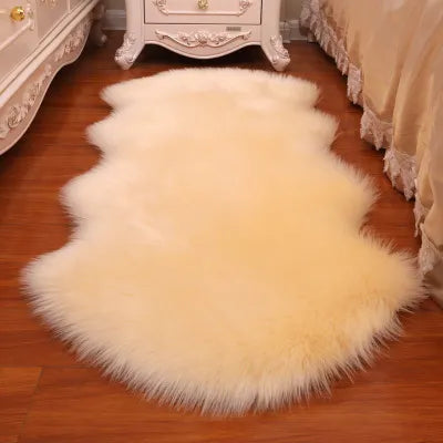 New Carpet Plush Soft Sheepskin Bedroom Carpet Imitation Wool Pad Long Hair Bedside Mat Sofa Cushion Rugs Living Room Fur Carpet PD1008 CHINA