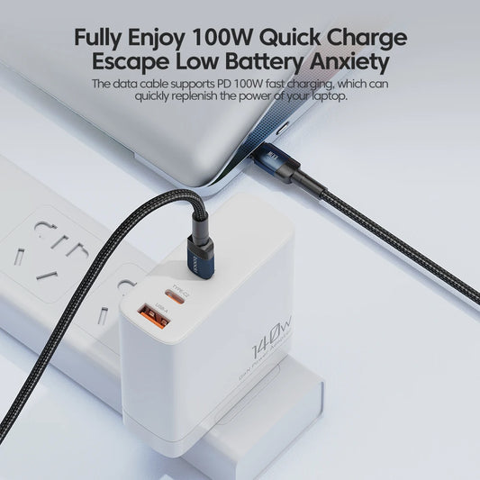 Toocki 100W USB C To Type C Cable PD Fast Charging Charger Cable Data Cord For Macbook Huawei Xiaomi POCO Samsung USB-C Cable 3M