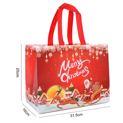 Merry Christmas Gift Bags Non-woven Santa Claus Snowman Handbag Xmas Holiday Party Supplies 2024 New Year Candy Gift Packaging