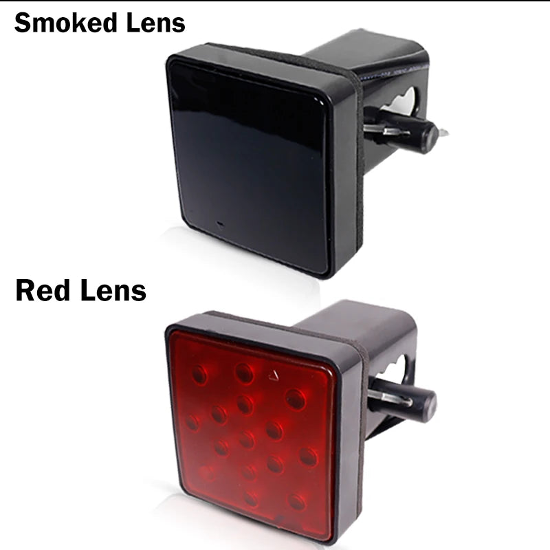 2'' Trailer Hitch Receiver Cover 15 LED Brake Led Lights Tube Cover 4 Pin Car Accessories Car Signal Lamp Warning Strobe Light