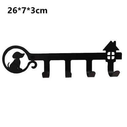 Creative Hook Rack Multifunctional Iron Art Wall-mounted Key Holder Clothes Coat Hat Hanging Rack Room Decorative Key Hooks Rack 04