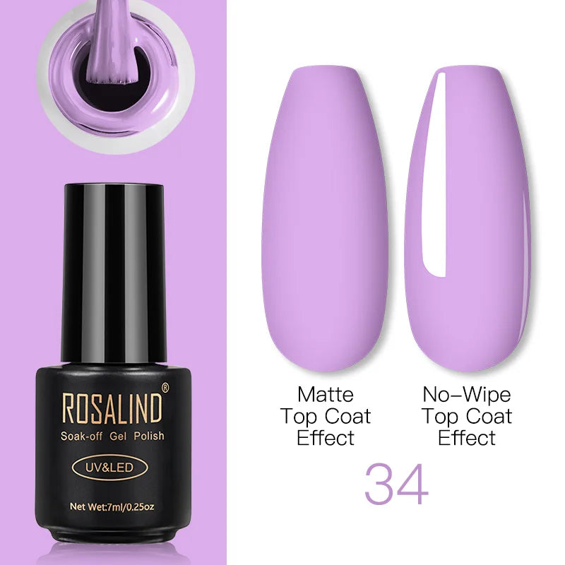 ROSALIND Gel Nail Polish Lamp All For Nails Art Manicure With Matt Base Top Coat Semi Permanant Gellak Nail Gel Polish Varnishes 34