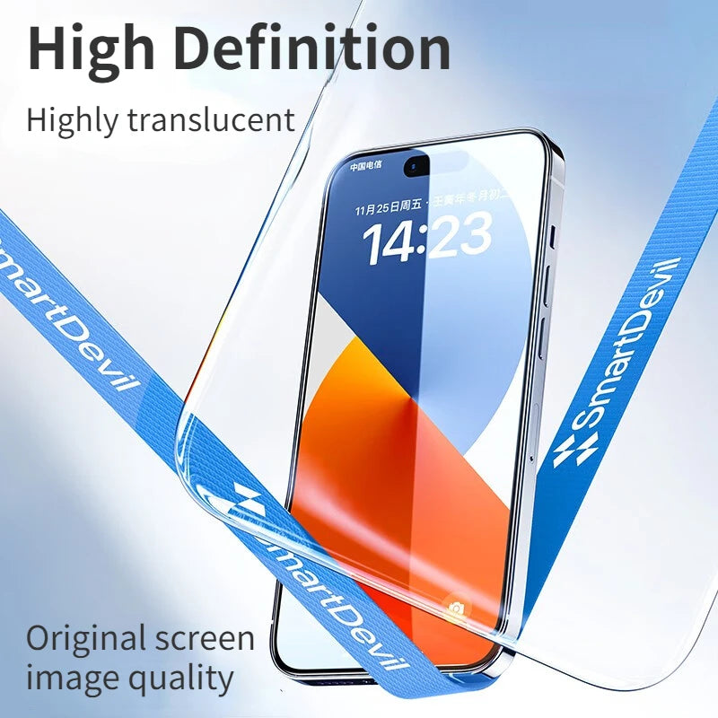 Crystal Dust-proof Tempered Glass for iPhone 14 13 12 Pro Max HD Full Cover Screen Protector Anti-fingerprint Film