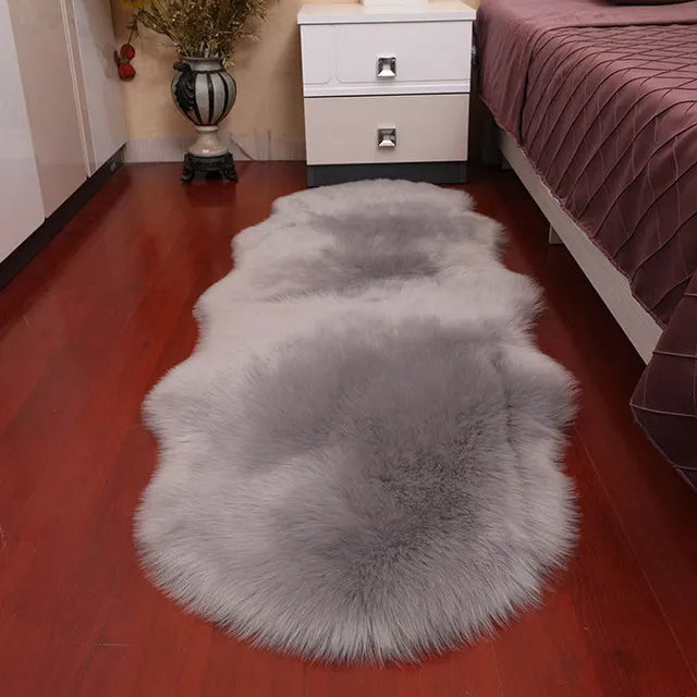 New Carpet Plush Soft Sheepskin Bedroom Carpet Imitation Wool Pad Long Hair Bedside Mat Sofa Cushion Rugs Living Room Fur Carpet PD1002 CHINA