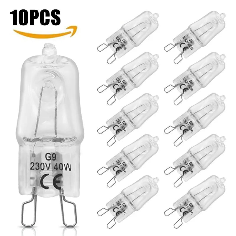 2/10PCS 40W LED Halogen Lamp Beads 220-230V Indoor Lighting Bulb G9 High Temperature Inserted Beads Crystal Halogen Bulb Lights