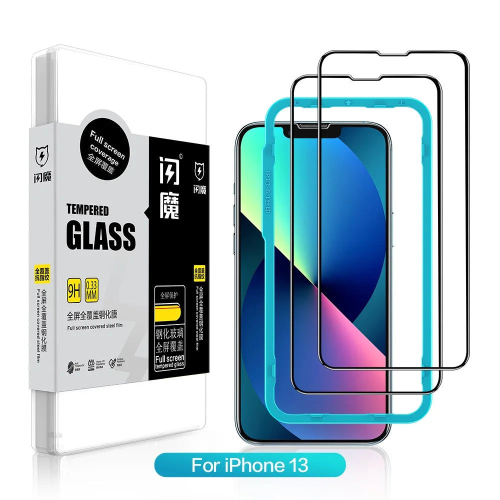 Screen Protector For iPhone 11 13 Pro Max 9H Tempered Glass Film for 12/12 mini/12 Pro Max XR Xs Max Clear Full Cover 2pcs iPhone 13