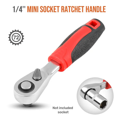 Mini treble 1/4 Ratchet Wrench Double Ended Quick Socket Ratchet Wrench Screwdriver Hex Torque Wrenches Set Spanner