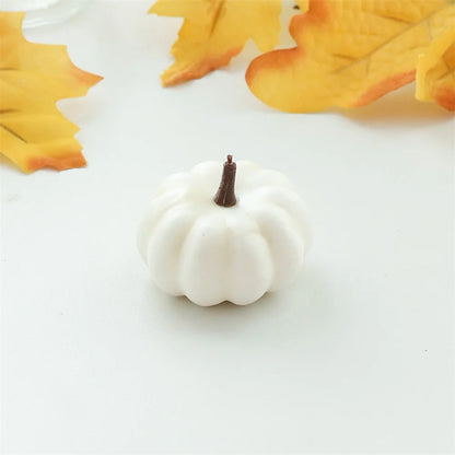 Mini Artificial Halloween Pumpkin Decor Simulation Vegetable DIY Craft Halloween Home Party Decoration Props Farmhouse Harvest White