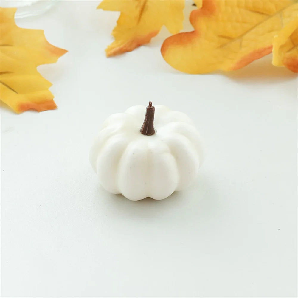 Mini Artificial Halloween Pumpkin Decor Simulation Vegetable DIY Craft Halloween Home Party Decoration Props Farmhouse Harvest White