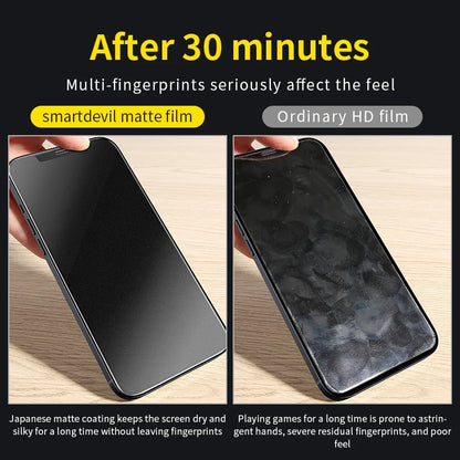 Matte Tempered Glass for iPhone 14 13 Pro Max 12 11 X XS 7 8 Plus Full Cover Screen Protector 3D Curved Soft Edge