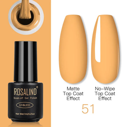 ROSALIND Gel Nail Polish Lamp All For Nails Art Manicure With Matt Base Top Coat Semi Permanant Gellak Nail Gel Polish Varnishes 51