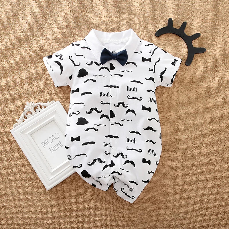 Summer Newborn Baby Romper Gentleman Onesies Jumpsuit Toddler Infant Clothes Baby Outfit Short sleeve0-18Months