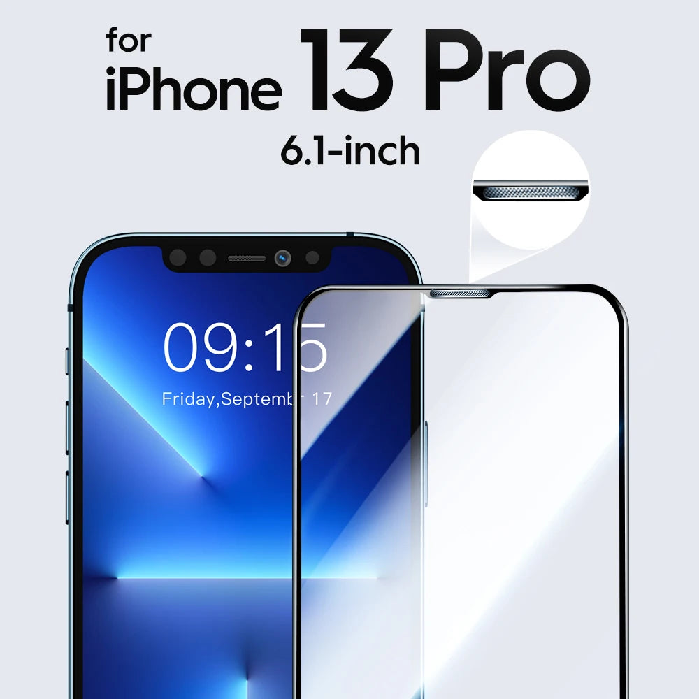 Dust Proof Receiver Tempered Glass Screen Protector For iPhone 14 13 12 11 Pro Max X XS XR 13 12 mini Full Cover HD For iPhone 13 Pro CHINA | Dustproof Receiver