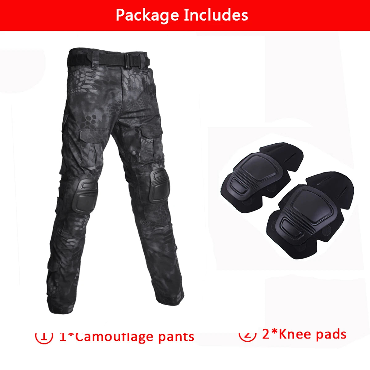 Multicam Camouflage Military Tactical Pants Army Wear-resistant Hiking Pant Paintball Combat Pant With Knee Pads Hunting Clothes