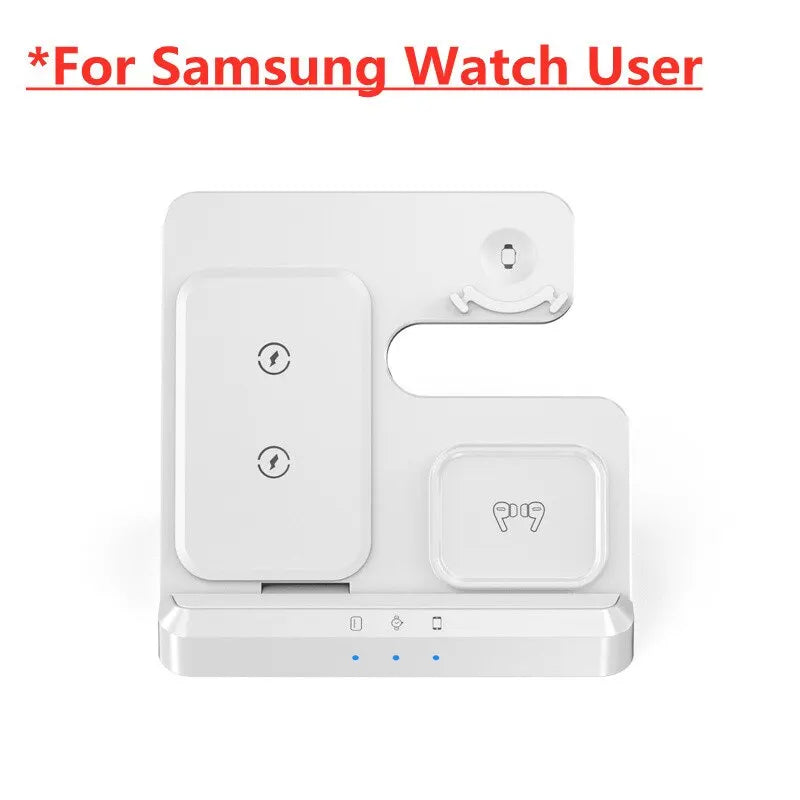 3 In 1 Wireless Charger Stand Pad For iPhone 15 14 13 Samsung S22 S21 Galaxy Watch 5 4 3 Active Buds Fast Charging Dock Station For Samsung Users