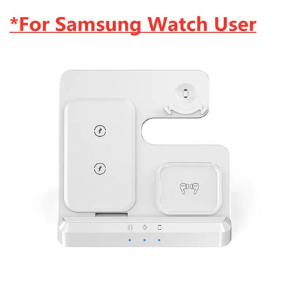 3 In 1 Wireless Charger Stand Pad For iPhone 15 14 13 Samsung S22 S21 Galaxy Watch 5 4 3 Active Buds Fast Charging Dock Station For Samsung Users
