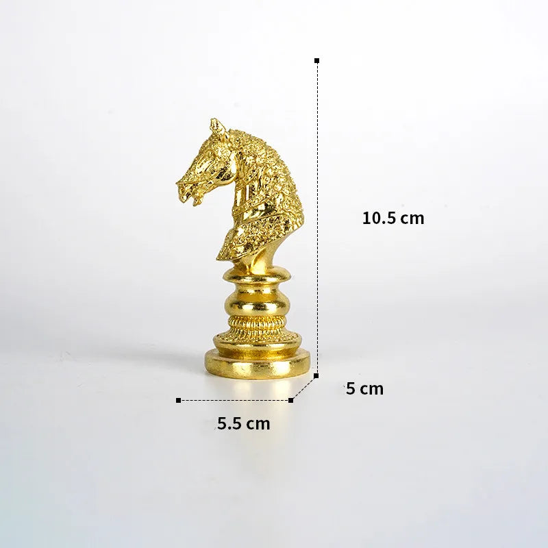 Resin Handicraft Chess Golden King Abstract Portrait Sculpture Chess Piece Decorative Figurines Room Decoration Accessories F