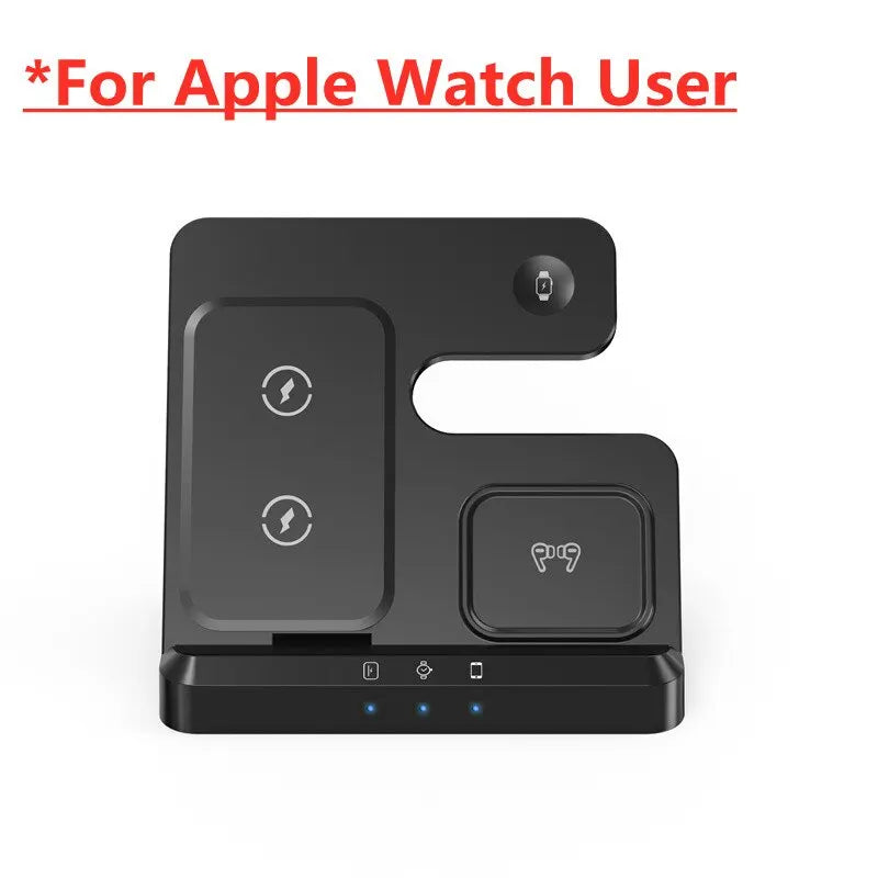 3 In 1 Wireless Charger Stand Pad For iPhone 15 14 13 Samsung S22 S21 Galaxy Watch 5 4 3 Active Buds Fast Charging Dock Station For Apple Users