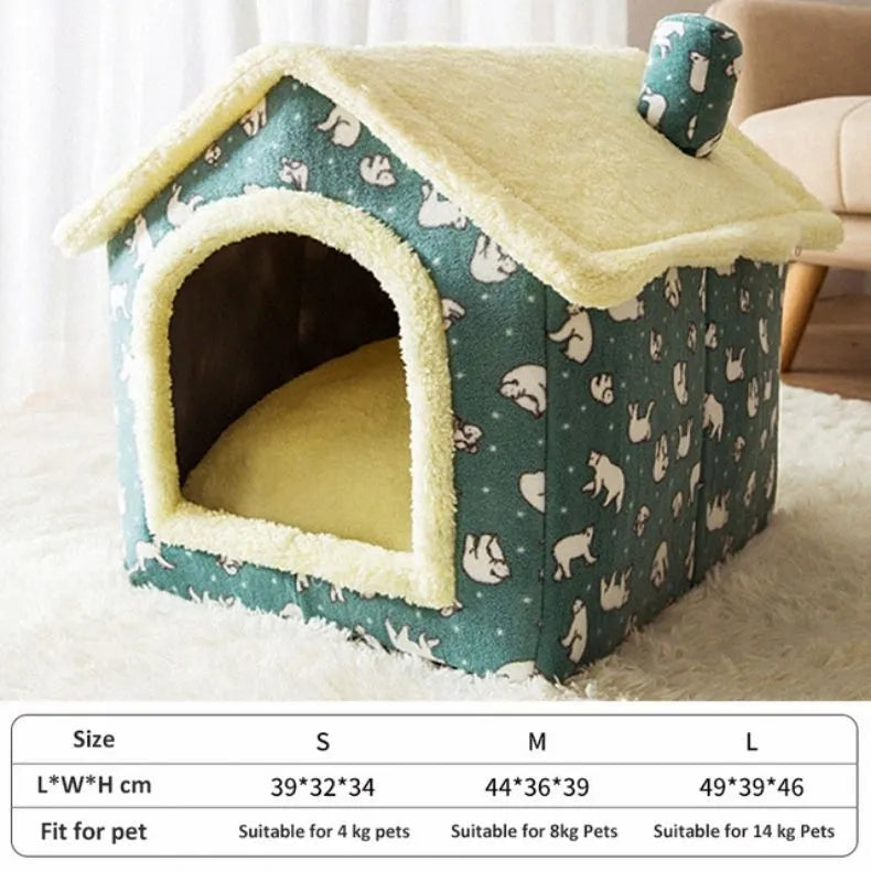 Soft Cat Bed Deep Sleep House Dog Cat Winter House Removable Cushion Enclosed Pet Tent For Kittens Puppy Cama Gato Supplies