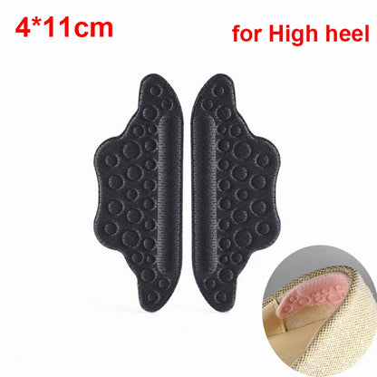 2pcs Shoe Heel Insoles Foot Heel Pad Sports Shoes Adjustable Antiwear Feet Inserts Insoles Heel Protector Sticker Insole Brioche G-Black As picture