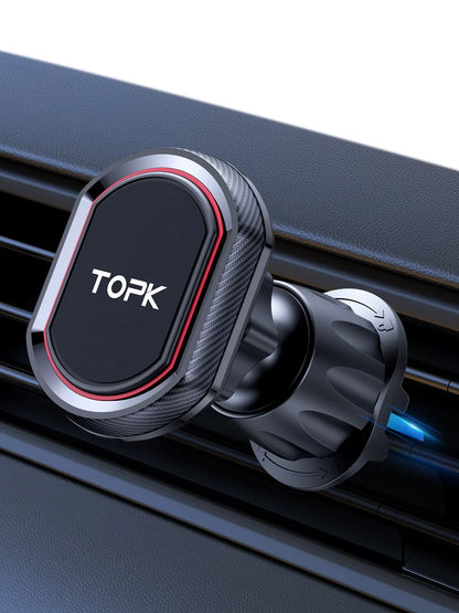 TOPK Car Phone Holder Magnetic Phone Car Mount for Car Air Vent Windshield and Dashboard with Strongest Magnet for Cellphones For Air Vent