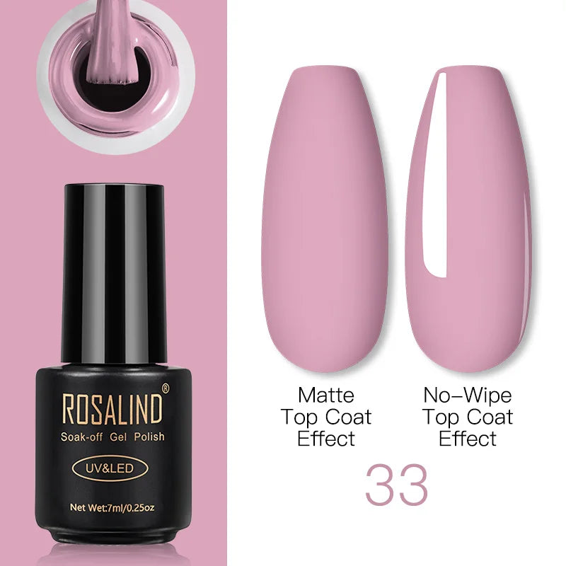 ROSALIND Gel Nail Polish Lamp All For Nails Art Manicure With Matt Base Top Coat Semi Permanant Gellak Nail Gel Polish Varnishes 33