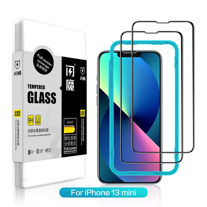 Screen Protector For iPhone 11 13 Pro Max 9H Tempered Glass Film for 12/12 mini/12 Pro Max XR Xs Max Clear Full Cover 2pcs iPhone 13 mini