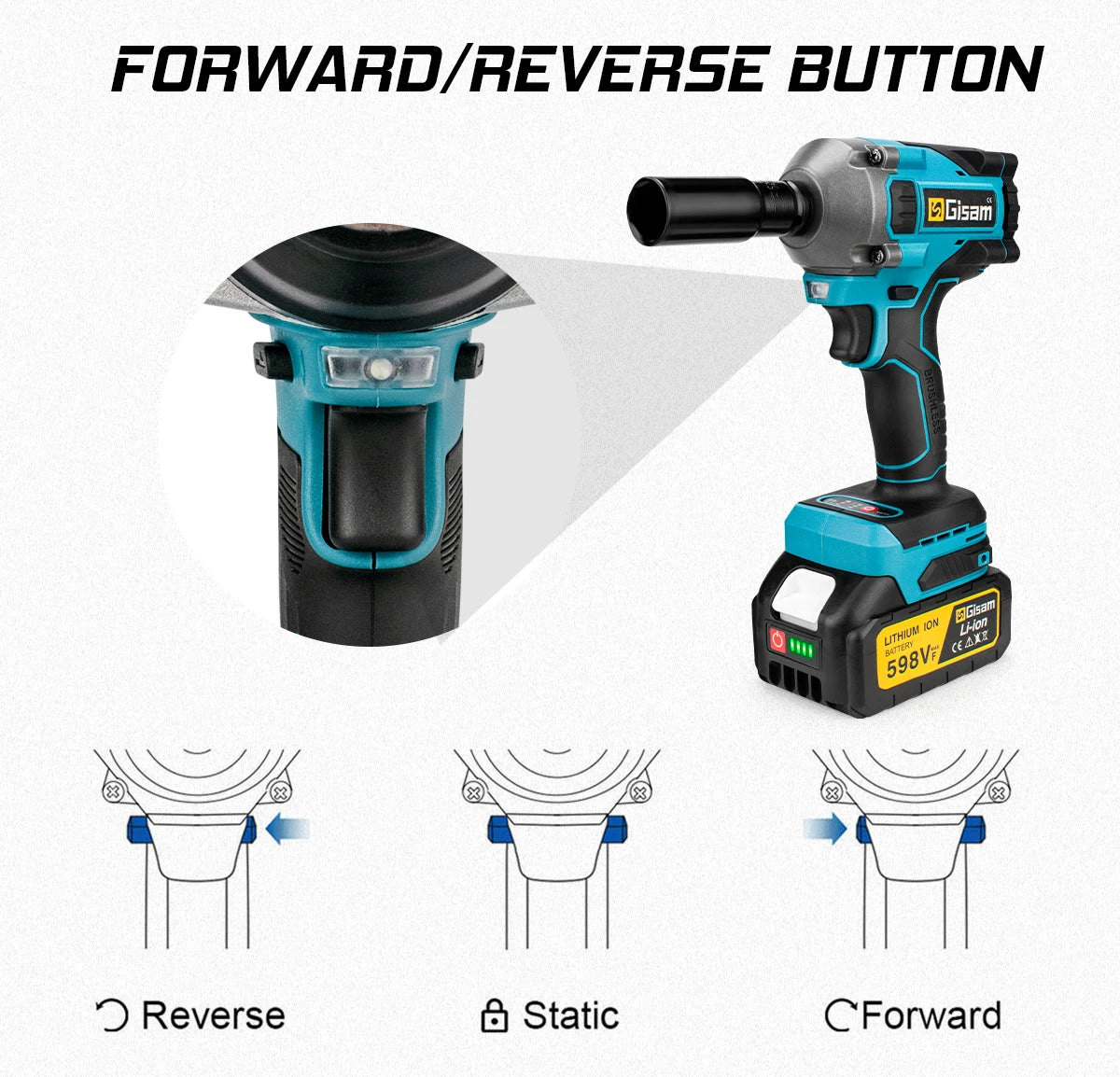 2 IN 1 Wiredless Electric Impact Wrench Rechargeable Battery Screwdriver Brushless Wrench Tools 1x Sleeve for Makita 18V Battery