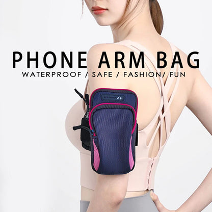 Phone Arm Bag with Headphone Jack Waterproof Breathable Sports Running Bag Gym Mobile Phone Holder