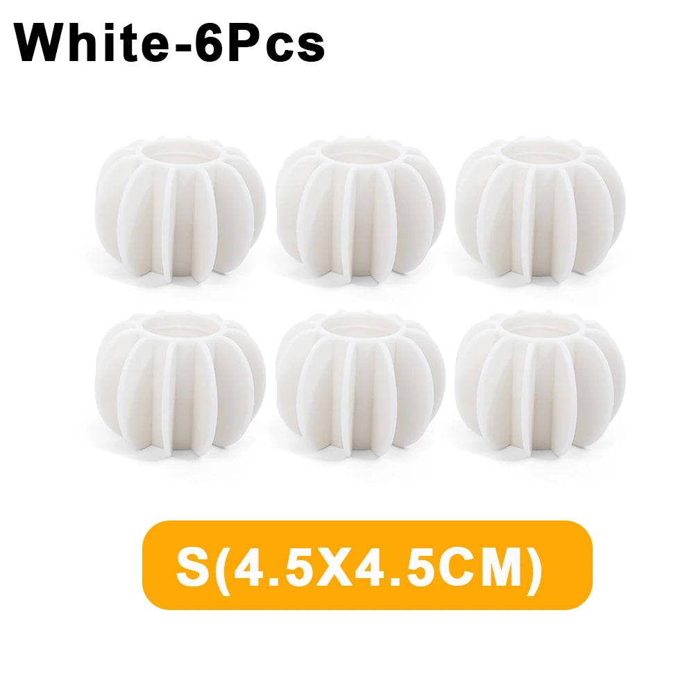 Magic Laundry Balls Reusable Silicone Anti-tangle Laundry Ball Clothes Hair Remover Catcher Tool Washing Machine Cleaning Filter White-S(6Pcs)