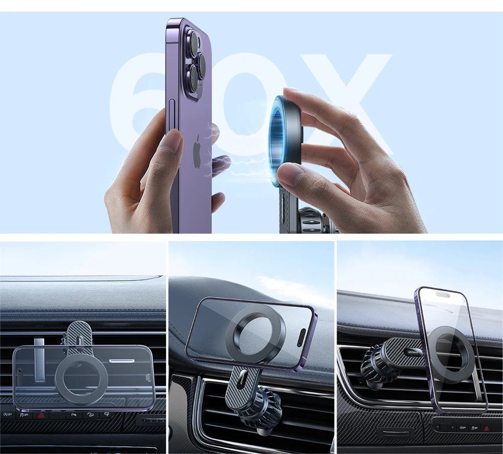 Joyroom Universal Magnetic Car Phone Holder Strong Car Air Vent Phone Mount Compatible with iPhone 12 13 14 Samsung