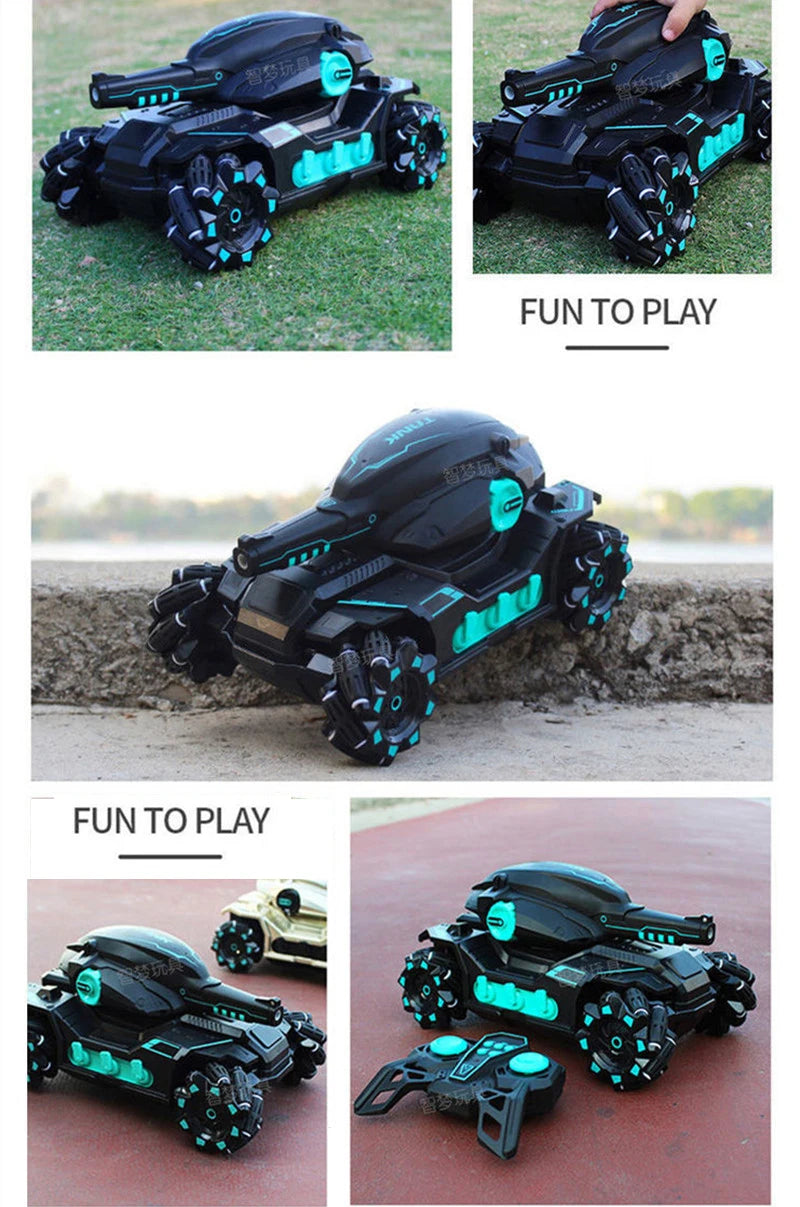 Child Water Bomb Tank Rc Car Kid Toy Gesture Induction 4Wd Radio Control Stunt Car Vehicle Drift Rc Toys with Light and Music