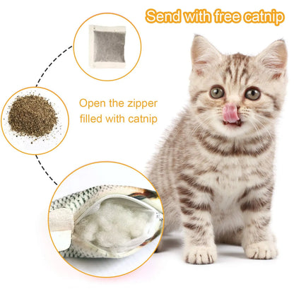 Pet Fish Toy Soft Plush Toy USB Charger Fish Cat 3D Simulation Dancing Wiggle Interaction Supplies Favors Cat Pet Chewing Toy