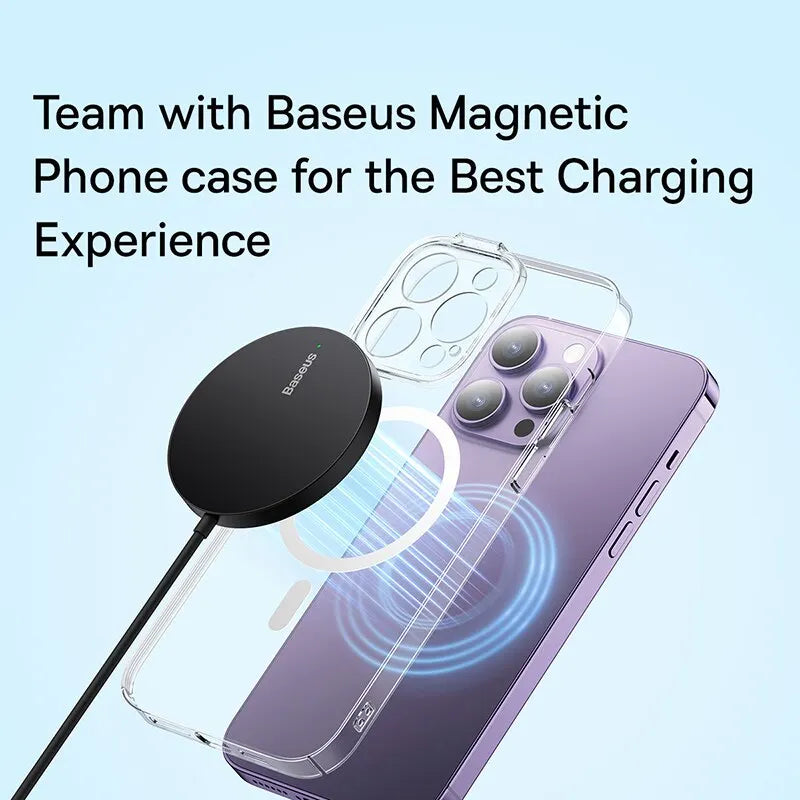 Baseus 15W Magnetic Wireless Charger For iPhone 14 Qi Fast Wireless Charging Pad For iPhone 15 14 13 Ultra Thin Phone Charger